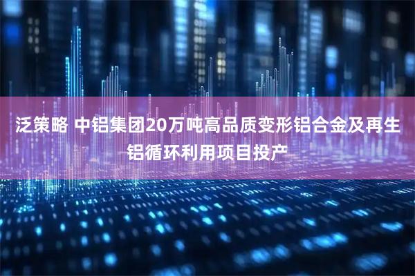 泛策略 中铝集团20万吨高品质变形铝合金及再生铝循环利用项目投产